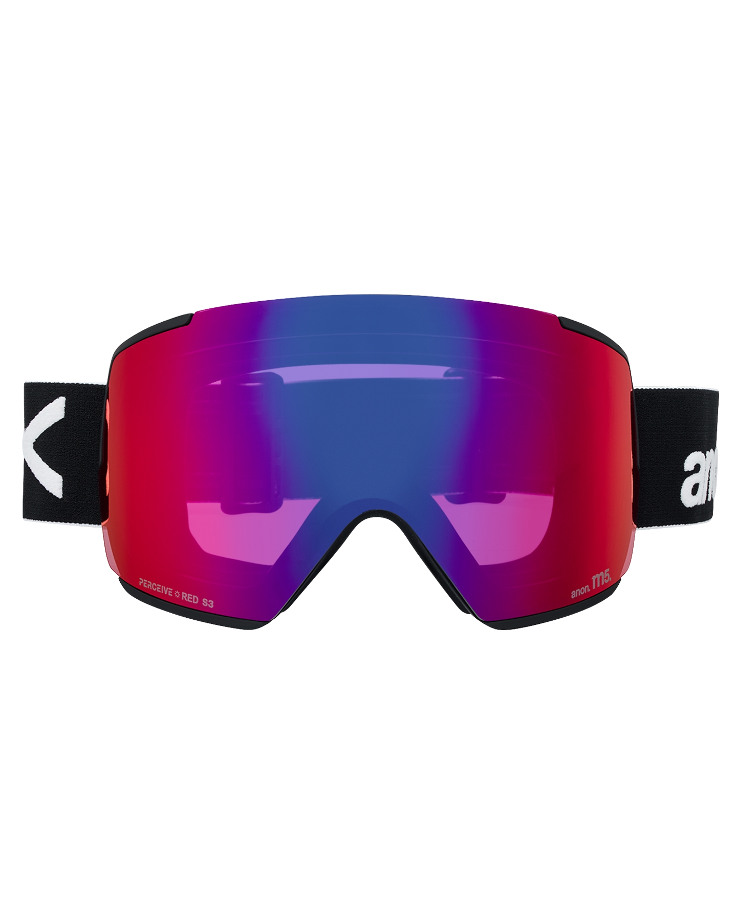 Anon M5 Low Bridge Snow Goggles + Bonus Lens + MFI® Face Mask - Black/Perceive Sunny Red Unisex Snow Goggles - Trojan Wake Ski Snow
