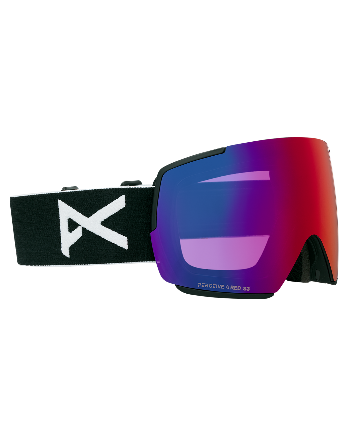 Anon M5 Low Bridge Snow Goggles + Bonus Lens + MFI® Face Mask - Black/Perceive Sunny Red Unisex Snow Goggles - Trojan Wake Ski Snow