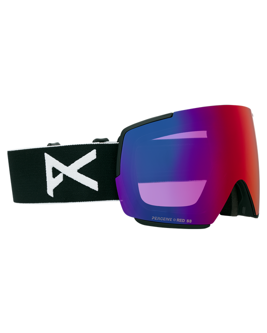 Anon M5 Low Bridge Snow Goggles + Bonus Lens + MFI® Face Mask - Black/Perceive Sunny Red Unisex Snow Goggles - Trojan Wake Ski Snow