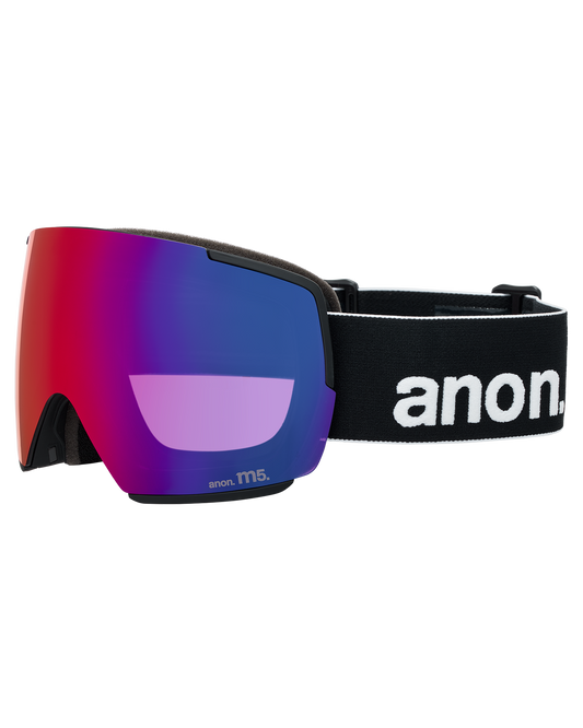 Anon M5 Snow Goggles + Bonus Lens + MFI® Face Mask - Black/Perceive Sunny Red Unisex Snow Goggles - Trojan Wake Ski Snow