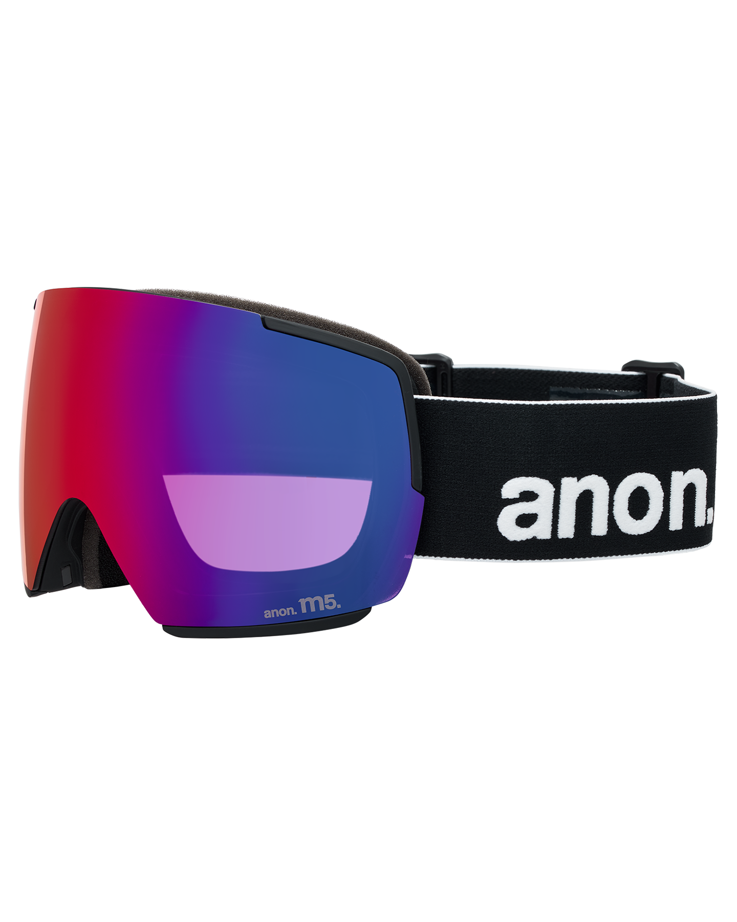 Anon M5 Low Bridge Snow Goggles + Bonus Lens + MFI® Face Mask - Black/Perceive Sunny Red Unisex Snow Goggles - Trojan Wake Ski Snow