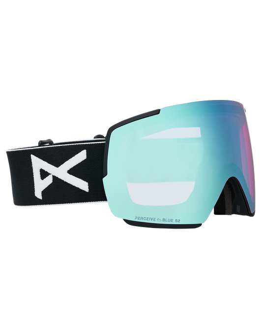 Anon M5 Snow Goggles + Bonus Lens + MFI® Face Mask - Black/Perceive Variable Blue Unisex Snow Goggles - Trojan Wake Ski Snow