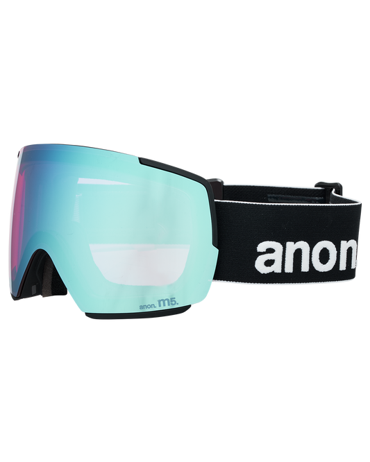 Anon M5 Snow Goggles + Bonus Lens + MFI® Face Mask - Black/Perceive Variable Blue Unisex Snow Goggles - Trojan Wake Ski Snow