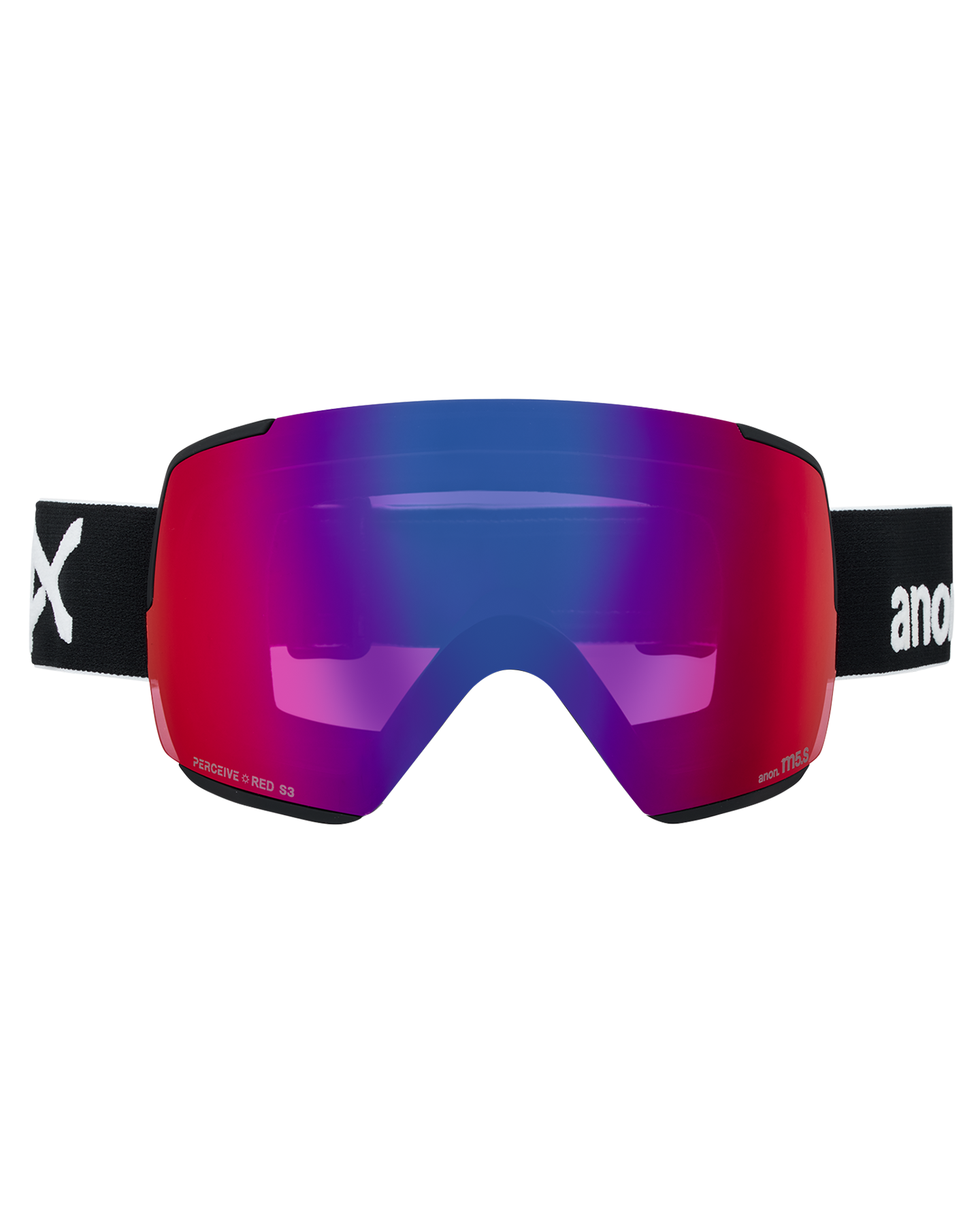Anon M5S Low Bridge Snow Goggles + Bonus Lens + MFI® Face Mask - Black/Perceive Sunny Red Unisex Snow Goggles - Trojan Wake Ski Snow