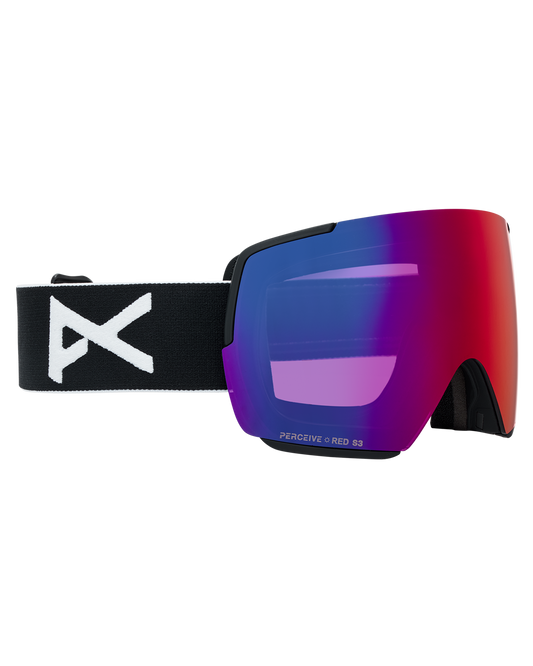 Anon M5S Snow Goggles + Bonus Lens + MFI® Face Mask - Black/Perceive Sunny Red Unisex Snow Goggles - Trojan Wake Ski Snow