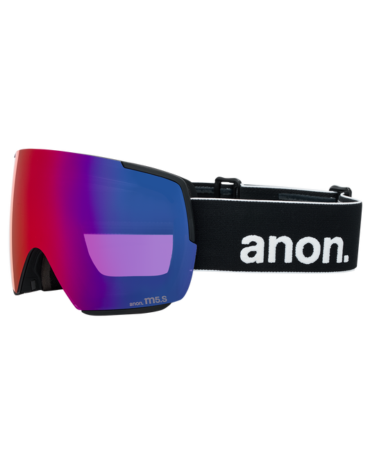 Anon M5S Snow Goggles + Bonus Lens + MFI® Face Mask - Black/Perceive Sunny Red Unisex Snow Goggles - Trojan Wake Ski Snow
