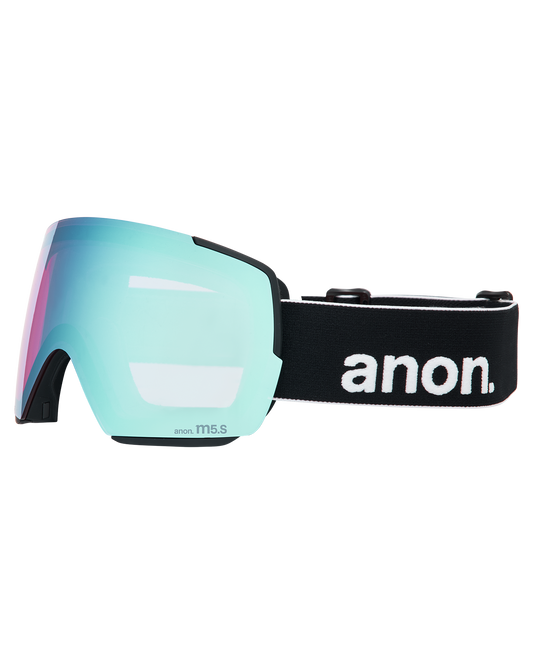 Anon M5S Snow Goggles + Bonus Lens + MFI® Face Mask - Black/Perceive Variable Blue Unisex Snow Goggles - Trojan Wake Ski Snow
