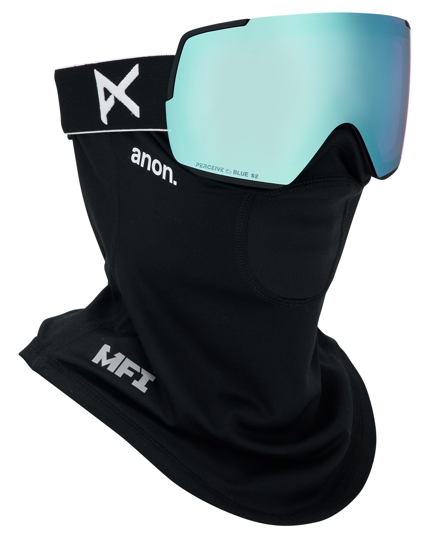 Anon M5S Snow Goggles + Bonus Lens + MFI® Face Mask - Black/Perceive Variable Blue Unisex Snow Goggles - Trojan Wake Ski Snow