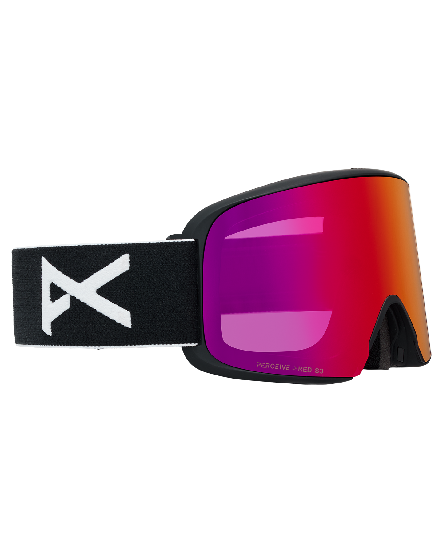 Anon M6 Low Bridge Snow Goggles + Bonus Lens + MFI® Face Mask - Black/Perceive Sunny Red Unisex Snow Goggles - Trojan Wake Ski Snow
