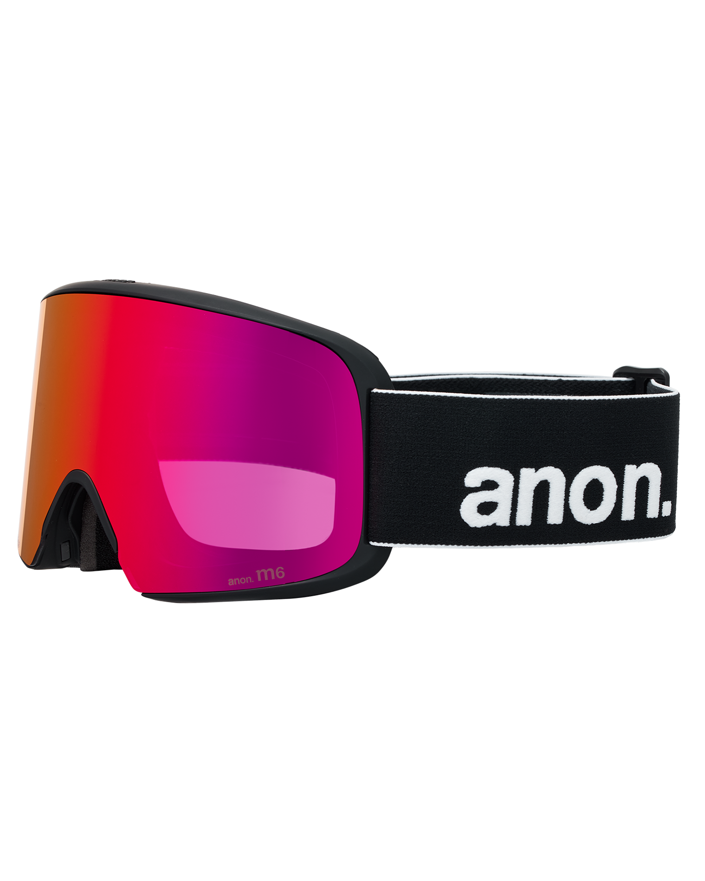 Anon M6 Low Bridge Snow Goggles + Bonus Lens + MFI® Face Mask - Black/Perceive Sunny Red Unisex Snow Goggles - Trojan Wake Ski Snow