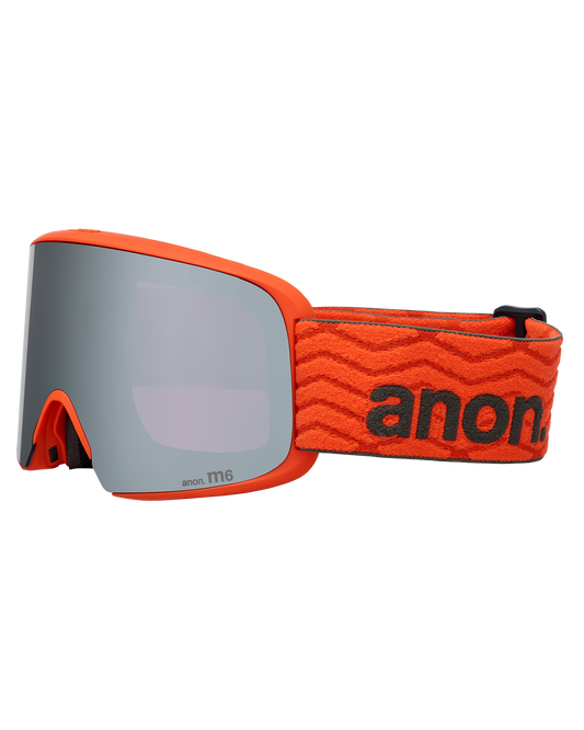 Anon M6 Low Bridge Snow Goggles + Bonus Lens + MFI® Face Mask - Fiesta Red/Perceive Sunny Onyx Unisex Snow Goggles - Trojan Wake Ski Snow