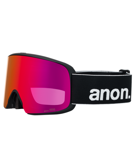 Anon M6 Snow Goggles + Bonus Lens + MFI® Face Mask - Black/Perceive Sunny Red Unisex Snow Goggles - Trojan Wake Ski Snow
