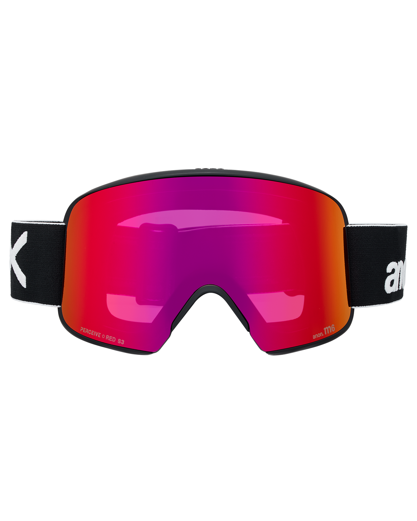 Anon M6 Snow Goggles + Bonus Lens + MFI® Face Mask - Black/Perceive Sunny Red Unisex Snow Goggles - Trojan Wake Ski Snow