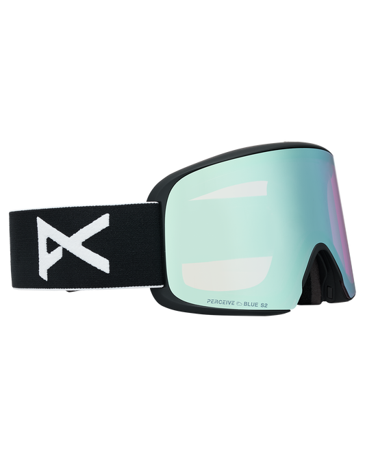 Anon M6 Snow Goggles + Bonus Lens + MFI® Face Mask - Black/Perceive Variable Blue Unisex Snow Goggles - Trojan Wake Ski Snow