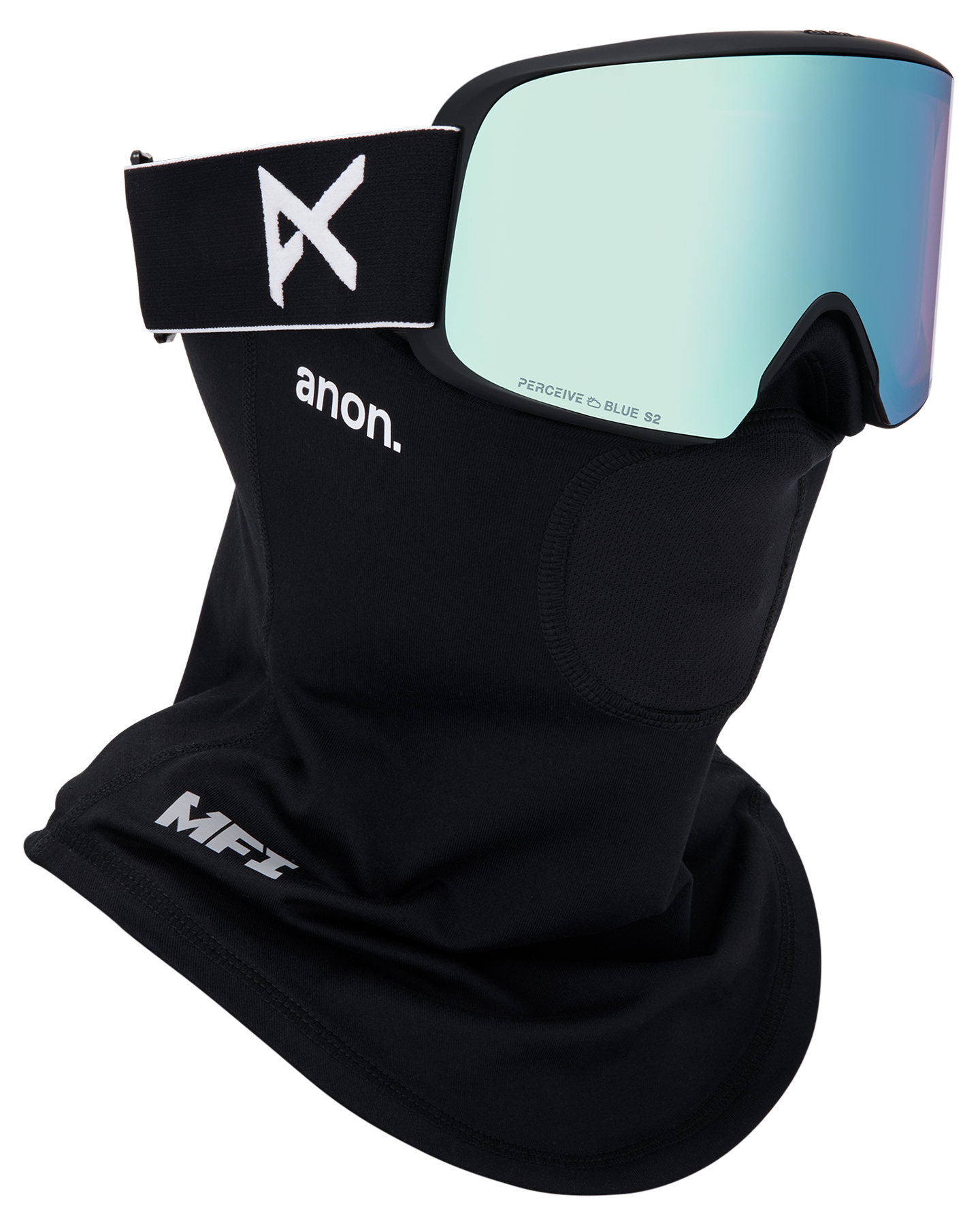 Anon M6 Snow Goggles + Bonus Lens + MFI® Face Mask - Black/Perceive Variable Blue Unisex Snow Goggles - Trojan Wake Ski Snow
