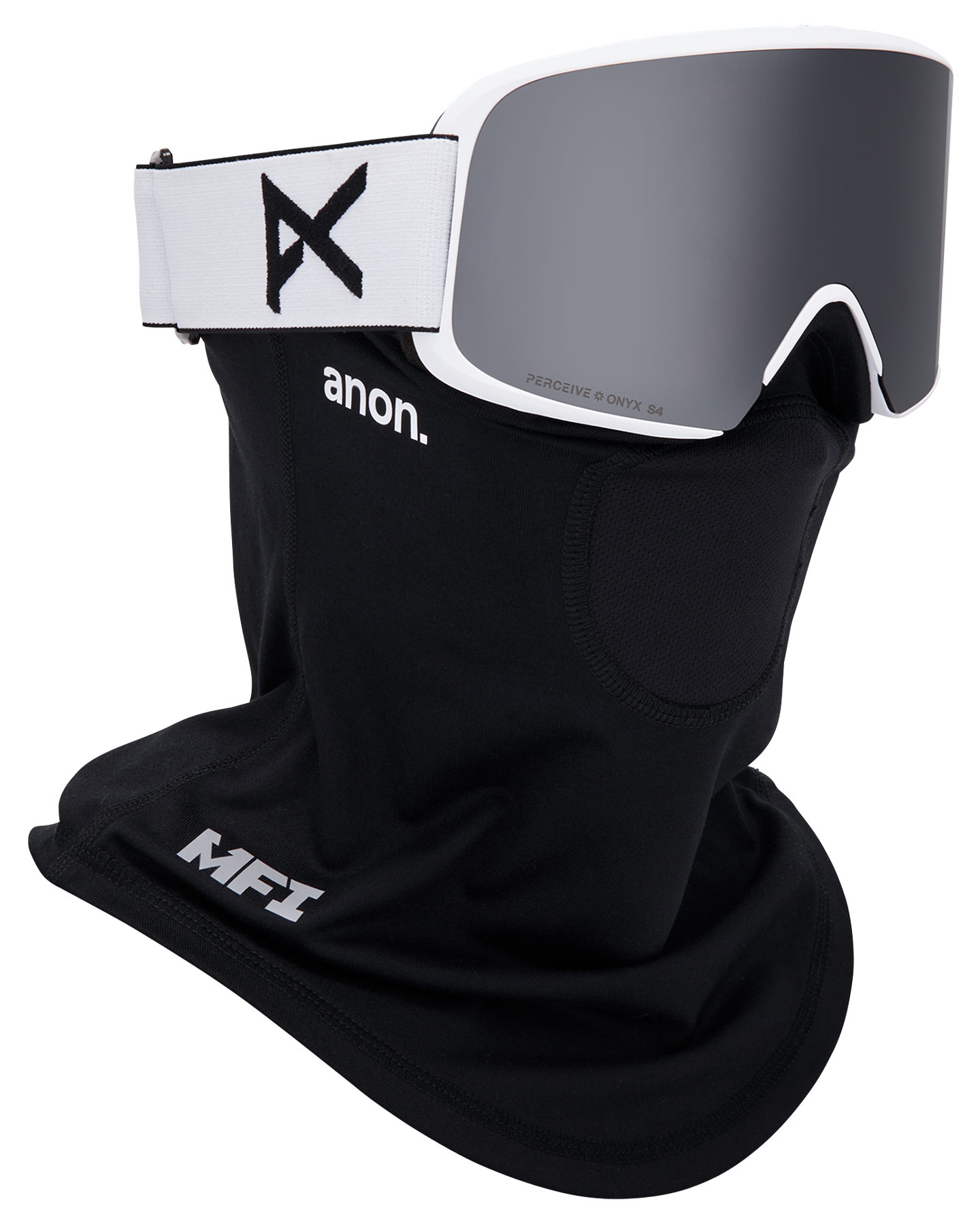 Anon M6 Snow Goggles + Bonus Lens + MFI® Face Mask - White/Perceive Sunny Onyx Unisex Snow Goggles - Trojan Wake Ski Snow