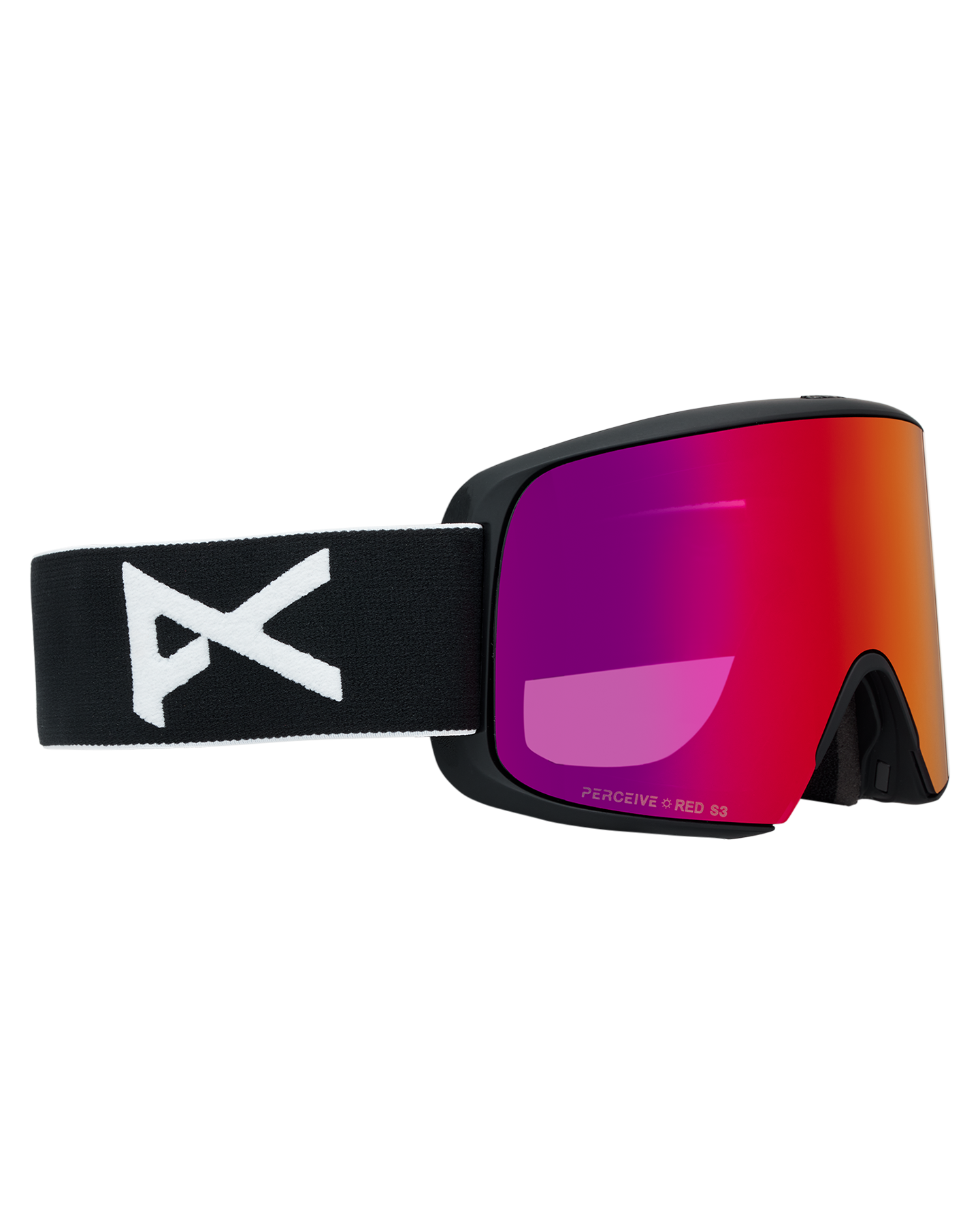 Anon M6S Low Bridge Snow Goggles + Bonus Lens + MFI® Face Mask - Black/Perceive Sunny Red Unisex Snow Goggles - Trojan Wake Ski Snow