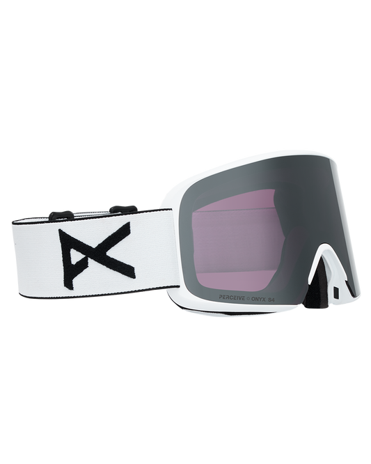 Anon M6S Snow Goggles + Bonus Lens + MFI® Face Mask - White/Perceive Sunny Onyx Unisex Snow Goggles - Trojan Wake Ski Snow