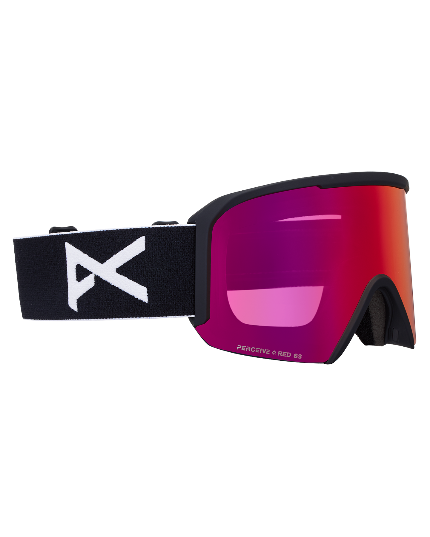 Anon Nesa Low Bridge Snow Goggles + Bonus Lens + MFI® Face Mask - Black/Perceive Sunny Red Unisex Snow Goggles - Trojan Wake Ski Snow