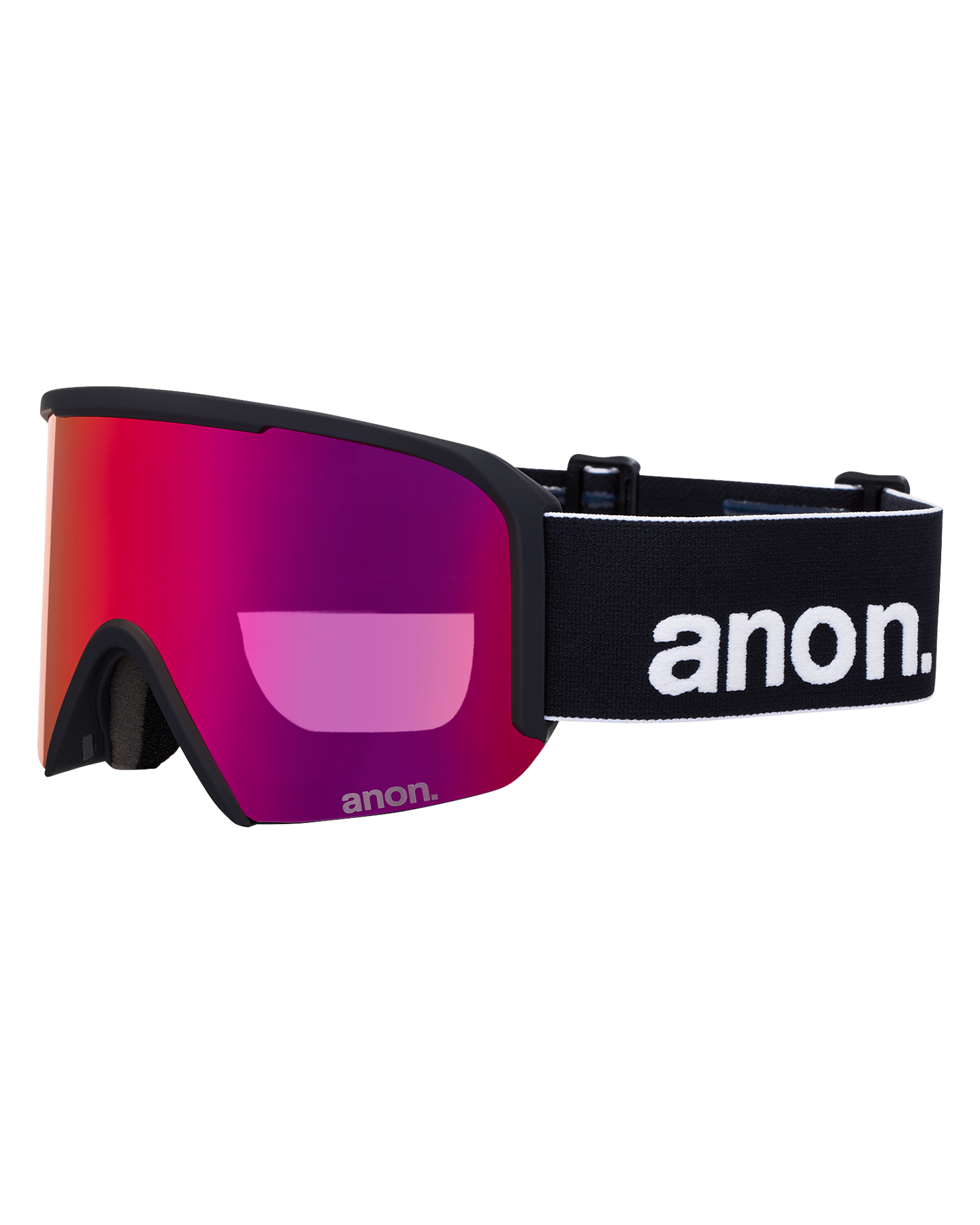 Anon Nesa Low Bridge Snow Goggles + Bonus Lens + MFI® Face Mask - Black/Perceive Sunny Red Unisex Snow Goggles - Trojan Wake Ski Snow