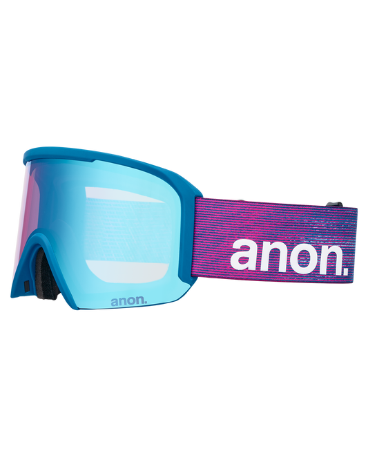 Anon Nesa Low Bridge Snow Goggles + Bonus Lens + MFI® Face Mask - Pink Denim/Perceive Variable Blue Unisex Snow Goggles - Trojan Wake Ski Snow