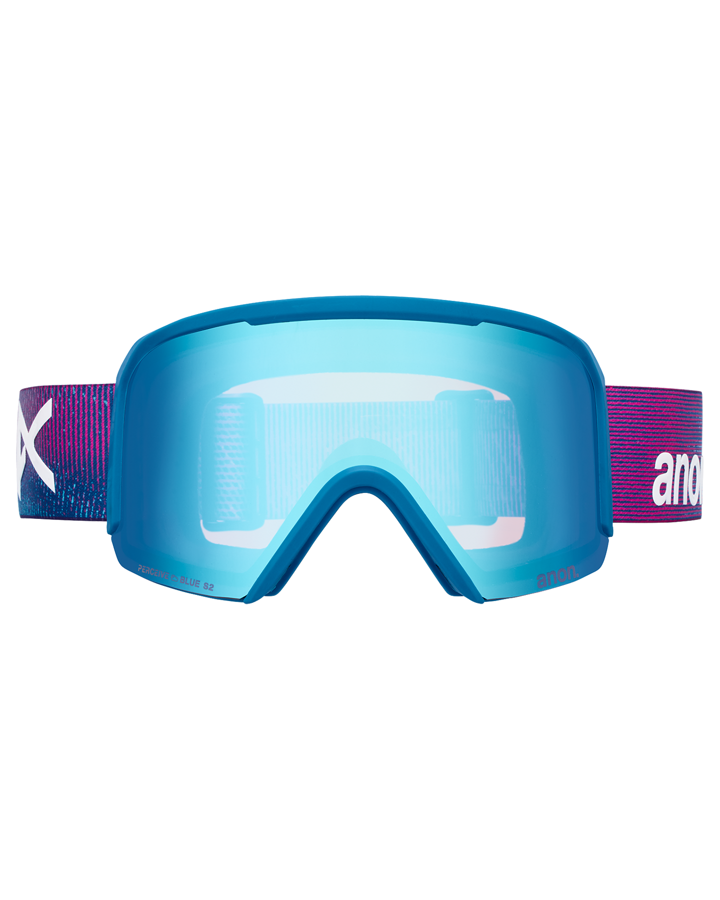 Anon Nesa Low Bridge Snow Goggles + Bonus Lens + MFI® Face Mask - Pink Denim/Perceive Variable Blue Unisex Snow Goggles - Trojan Wake Ski Snow
