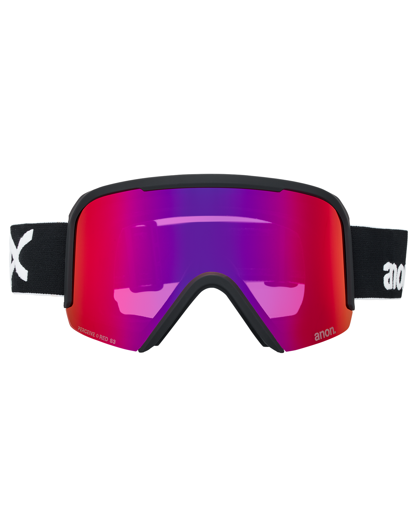 Anon Nesa Snow Goggles + Bonus Lens + MFI® Face Mask - Black/Perceive Sunny Red Unisex Snow Goggles - Trojan Wake Ski Snow