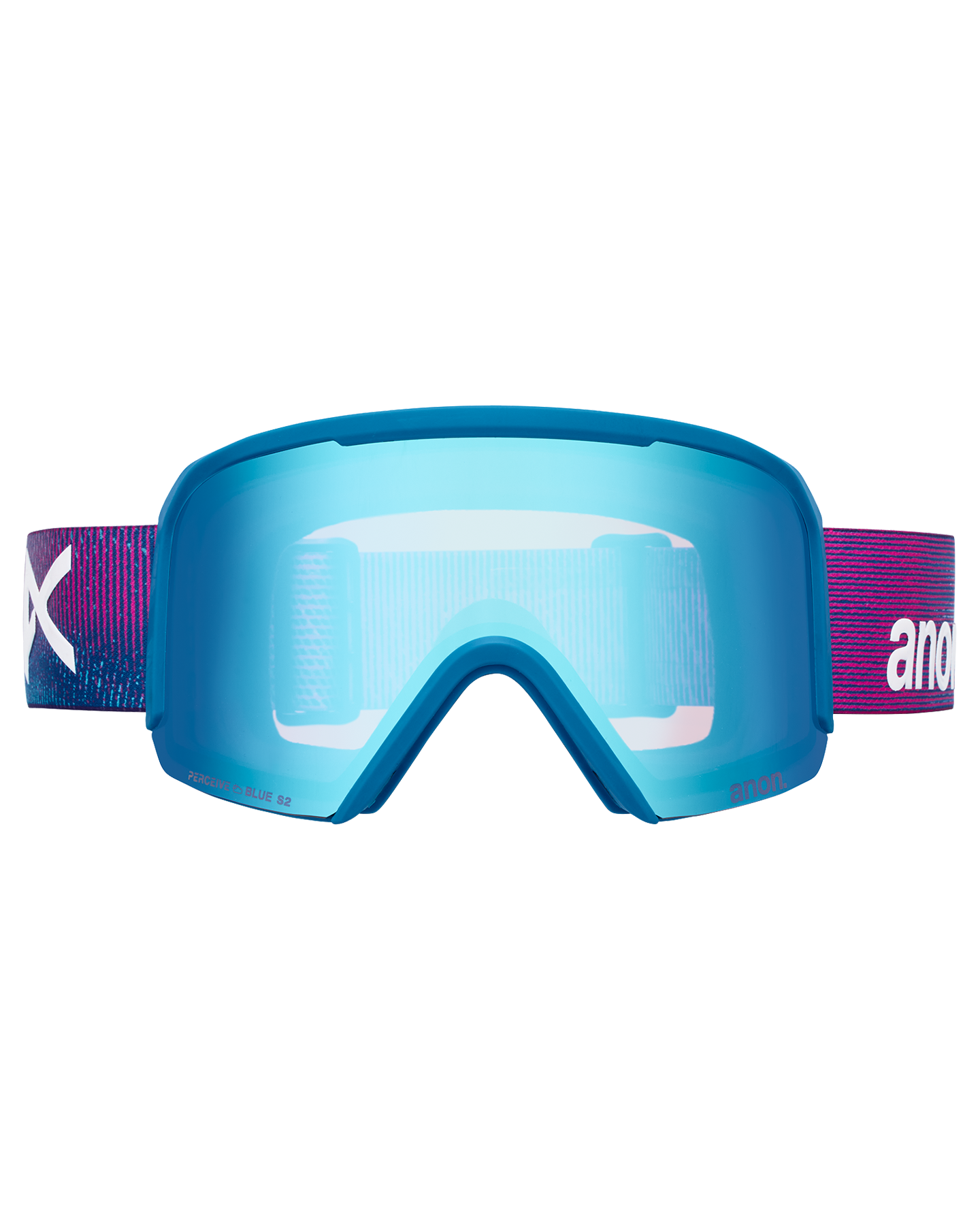 Anon Nesa Snow Goggles + Bonus Lens + MFI® Face Mask - Pink Denim/Perceive Variable Blue Unisex Snow Goggles - Trojan Wake Ski Snow