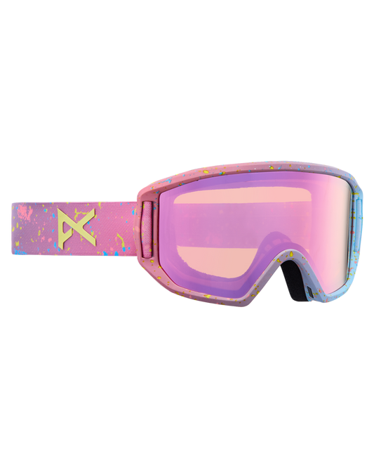 Anon Relapse Jr. Low Bridge Fit Snow Goggles + MFI - Splatter / Pink Amber Kids' Snow Goggles - Trojan Wake Ski Snow