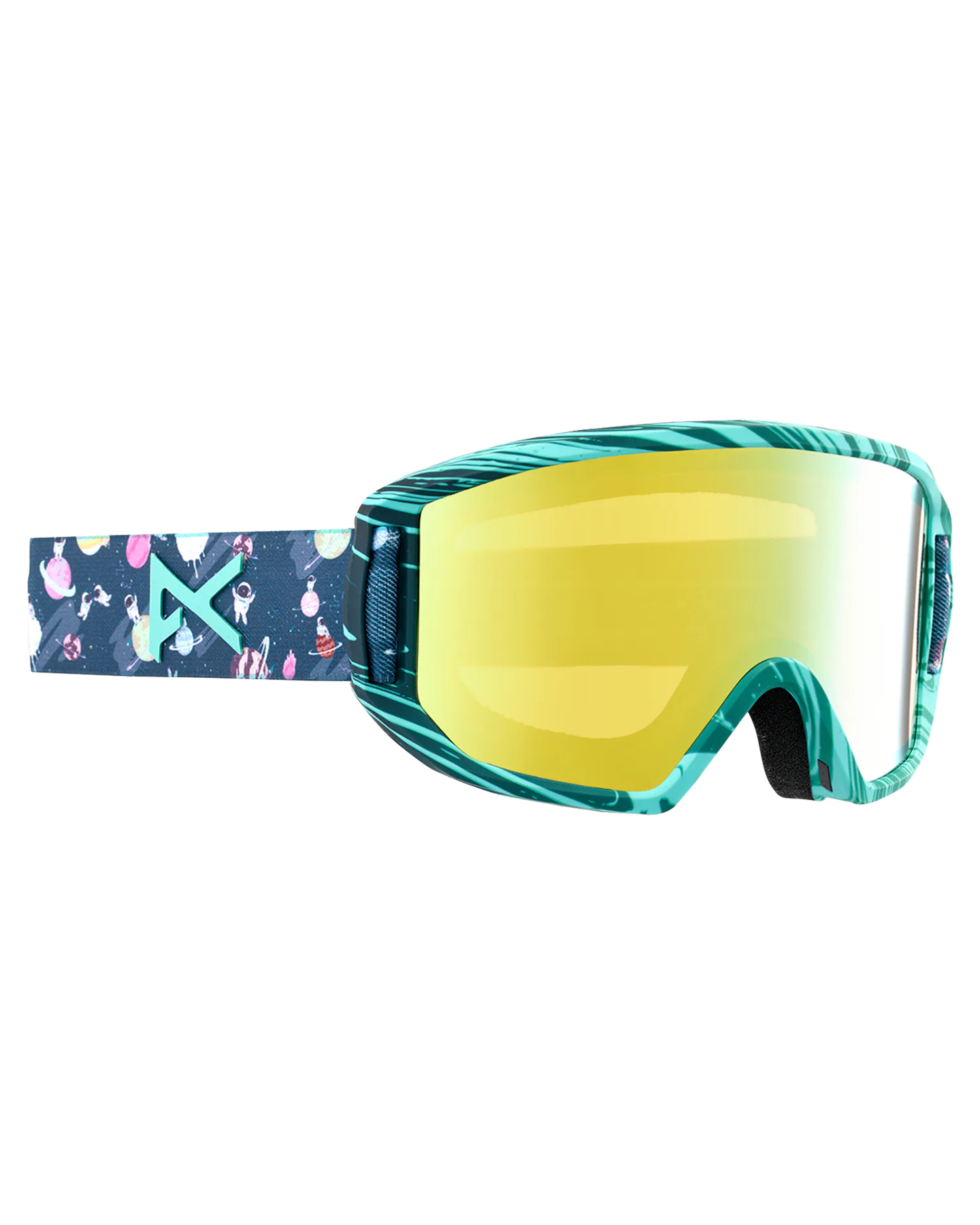 Anon Relapse Jr. Snow Goggles + Mfi® Face Mask - Space/Gold Amber Lens Kids' Snow Goggles - Trojan Wake Ski Snow