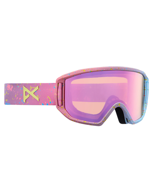 Anon Relapse Jr. Snow Goggles + Mfi® Face Mask - Splatter/Pink Amber Lens Snow Goggles - Kids - Trojan Wake Ski Snow