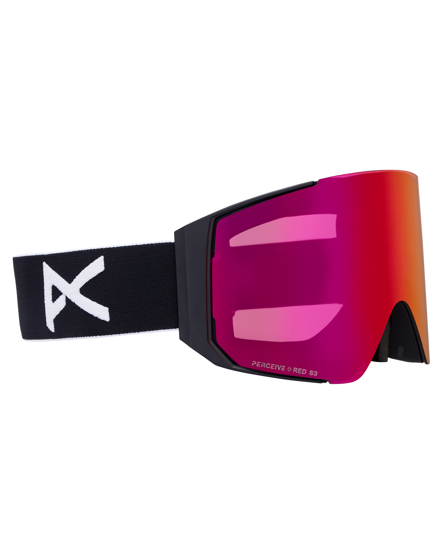 Anon Sync Low Bridge Snow Goggles + Bonus Lens + MFI® Face Mask - Black/Perceive Sunny Red Unisex Snow Goggles - Trojan Wake Ski Snow