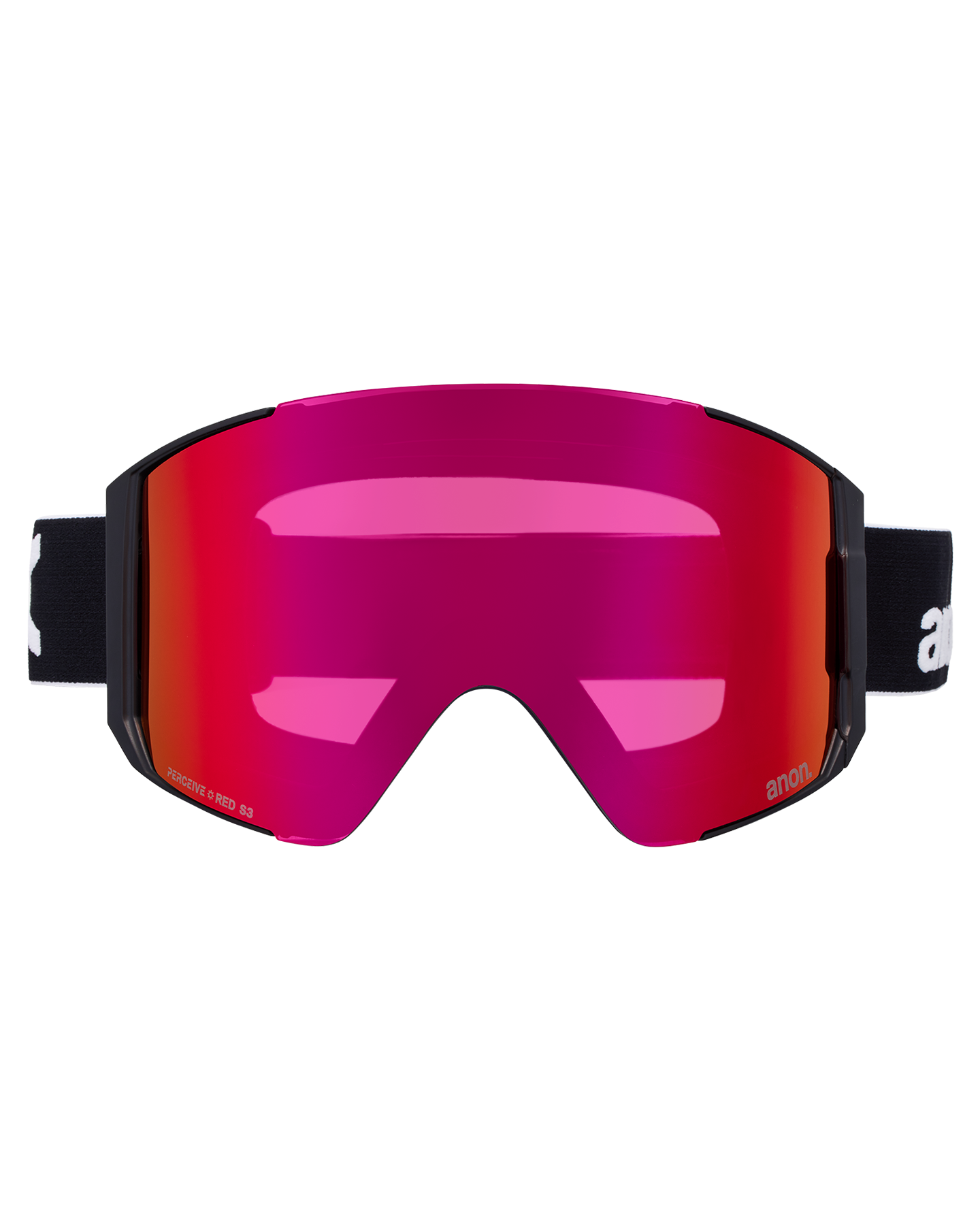 Anon Sync Low Bridge Snow Goggles + Bonus Lens + MFI® Face Mask - Black/Perceive Sunny Red Unisex Snow Goggles - Trojan Wake Ski Snow