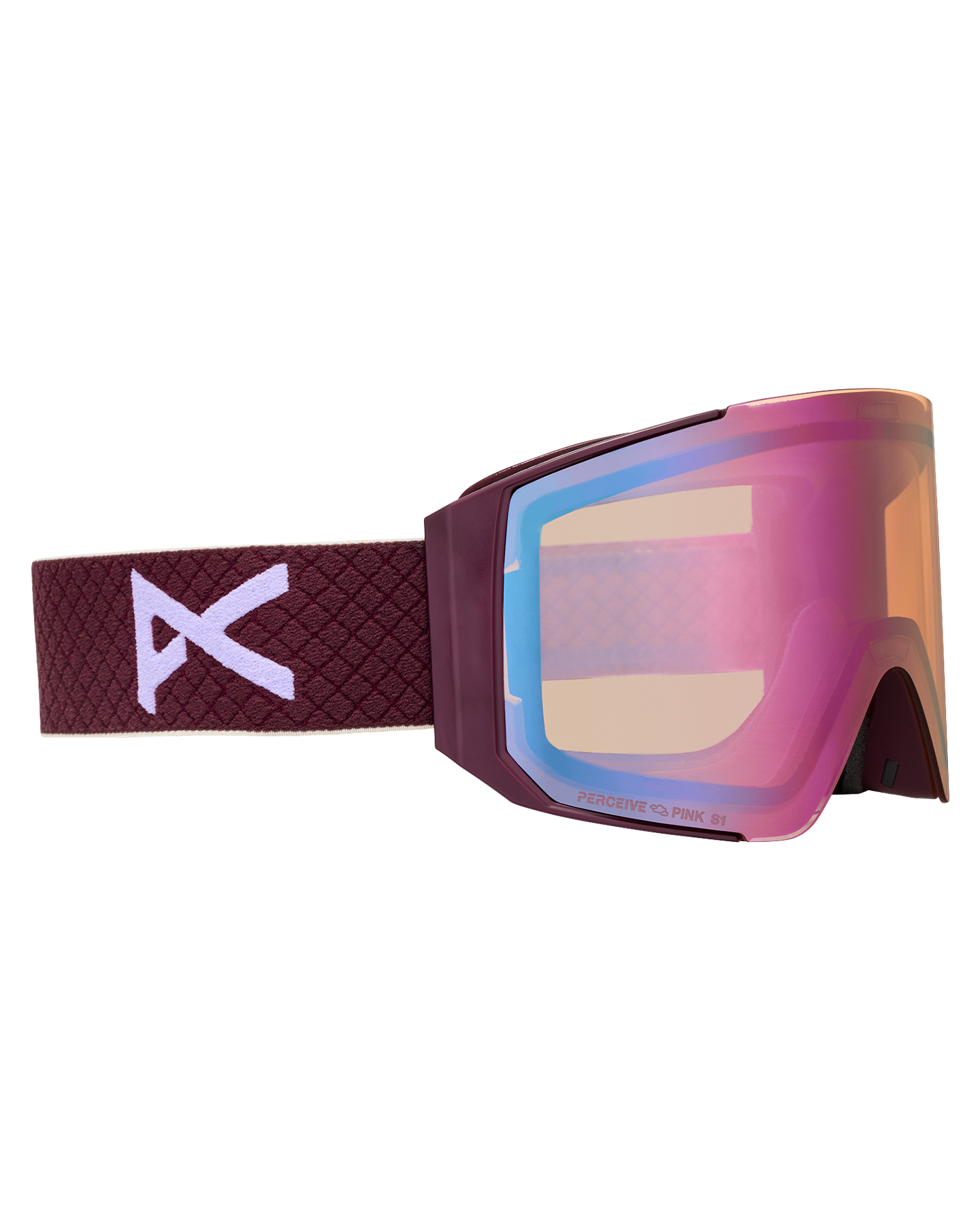 Anon Sync Low Bridge Snow Goggles + Bonus Lens + MFI® Face Mask - Deep Cherry/Perceive Cloudy Pink Unisex Snow Goggles - Trojan Wake Ski Snow