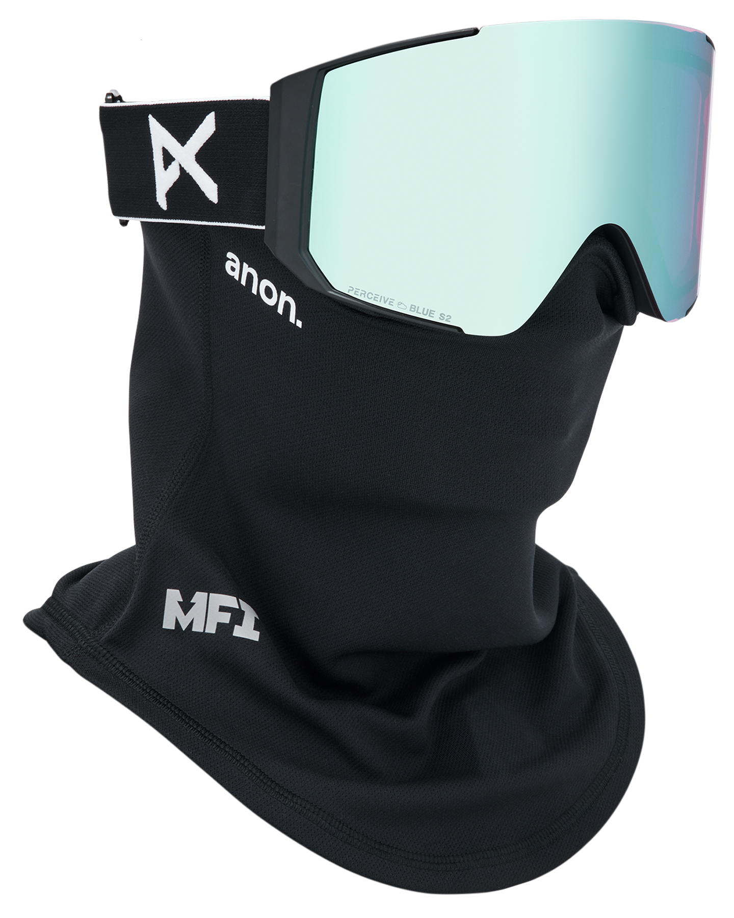Anon Sync Snow Goggles + Bonus Lens + MFI® Face Mask - Black/Perceive Variable Blue Unisex Snow Goggles - Trojan Wake Ski Snow
