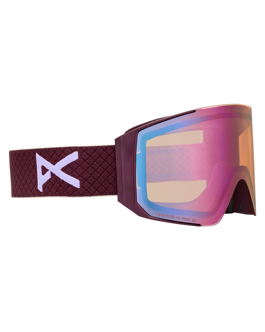 Anon Sync Snow Goggles + Bonus Lens + MFI® Face Mask - Deep Cherry/Perceive Cloudy Pink Unisex Snow Goggles - Trojan Wake Ski Snow