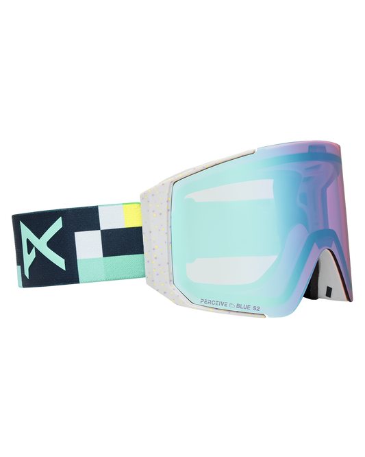 Anon Sync Snow Goggles + Bonus Lens + MFI® Face Mask - Pixel/Perceive Variable Blue Unisex Snow Goggles - Trojan Wake Ski Snow