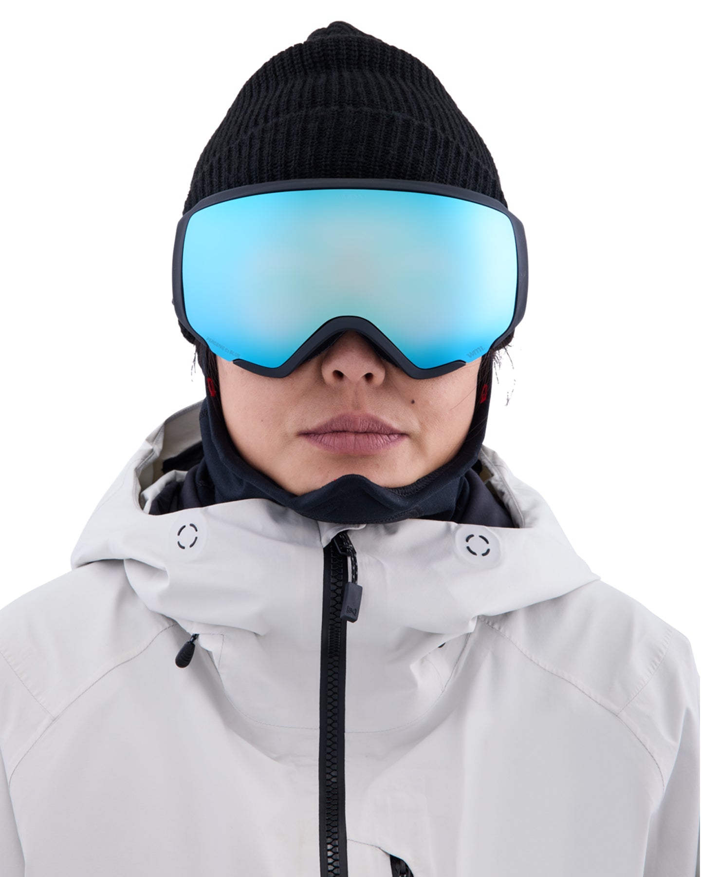 Anon WM1 Low Bridge Fit Snow Goggles + Bonus Lens + MFI - Black / Perceive Variable Blue Women's Snow Goggles - Trojan Wake Ski Snow