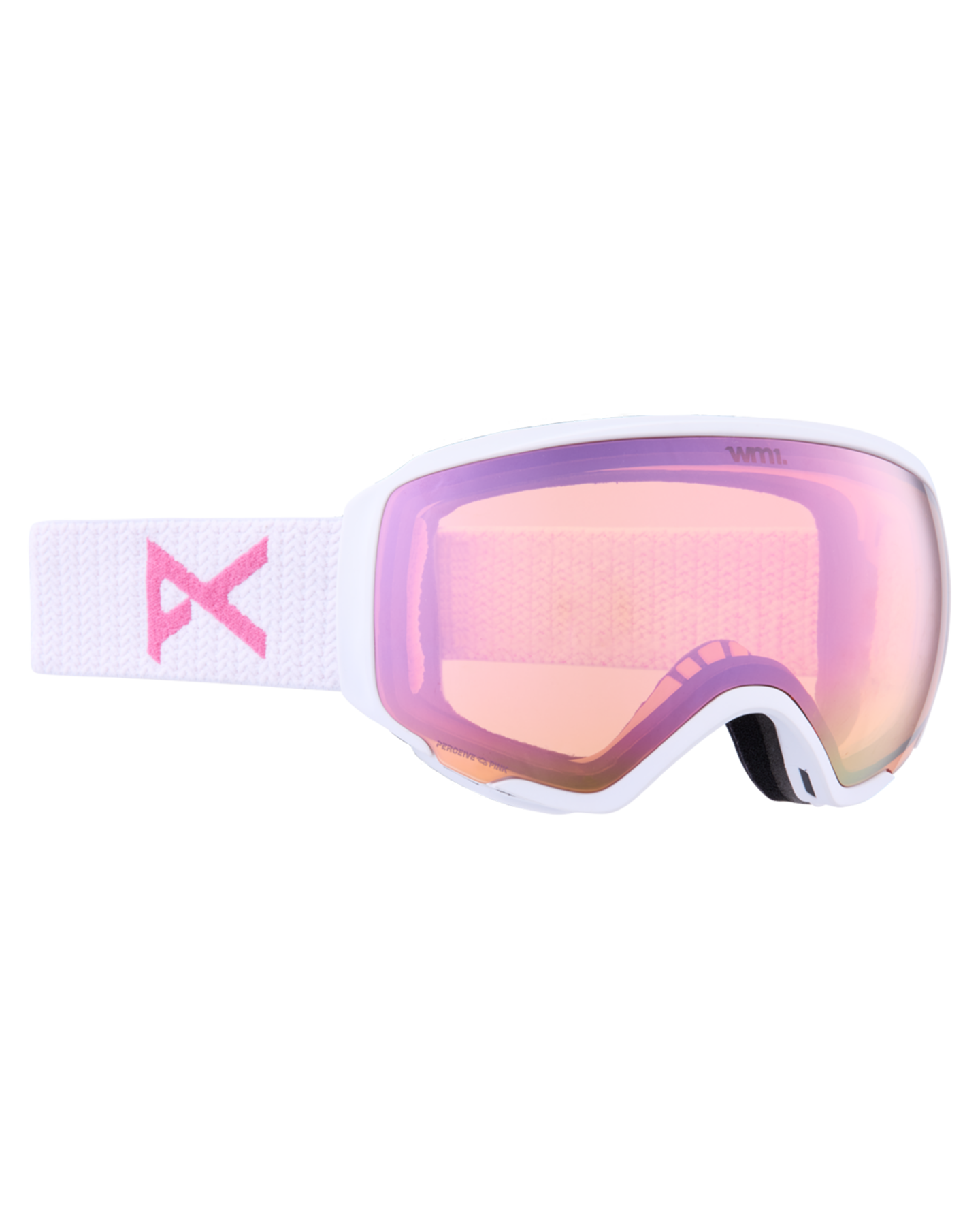 Anon WM1 Low Bridge Fit Snow Goggles + Bonus Lens + MFI - White / Perceive Cloudy Pink Women's Snow Goggles - Trojan Wake Ski Snow