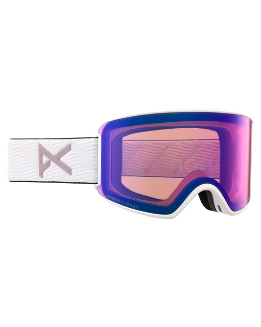 Anon WM3 Low Bridge Fit Snow Goggles + Bonus Lens + MFI - White / Perceive Variable Violet Women's Snow Goggles - Trojan Wake Ski Snow