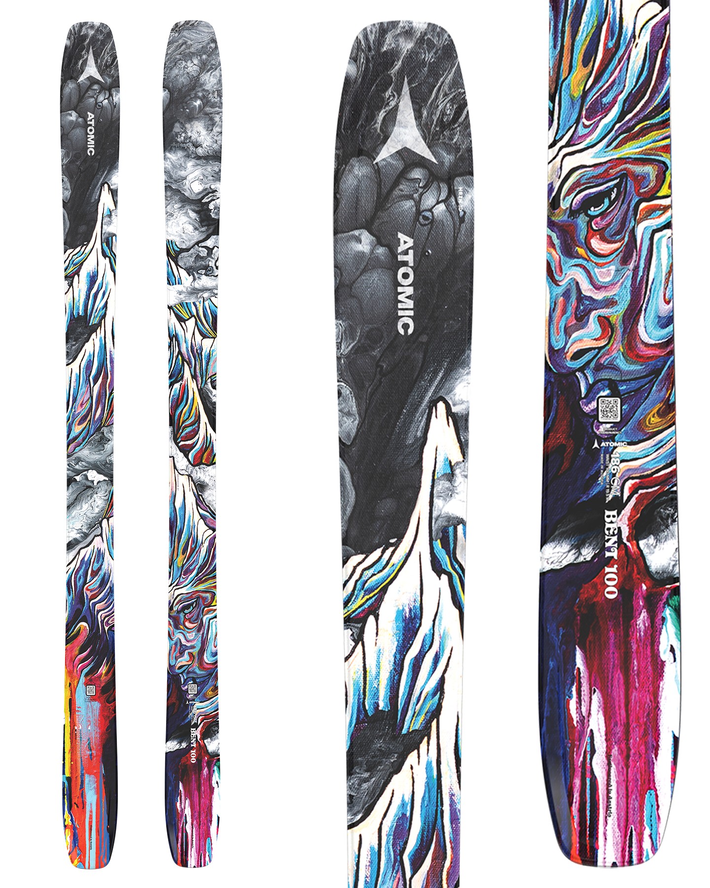 Atomic Bent 100 Skis - 2025 Men's Snow Skis - Trojan Wake Ski Snow