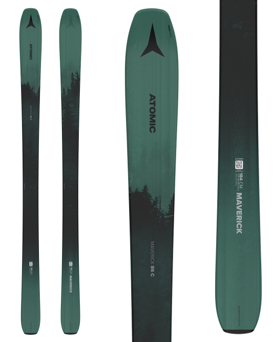 Atomic Maverick 86 C Women's Snow Skis - Dark Green/Black - 2025 Women's Snow Skis - Trojan Wake Ski Snow