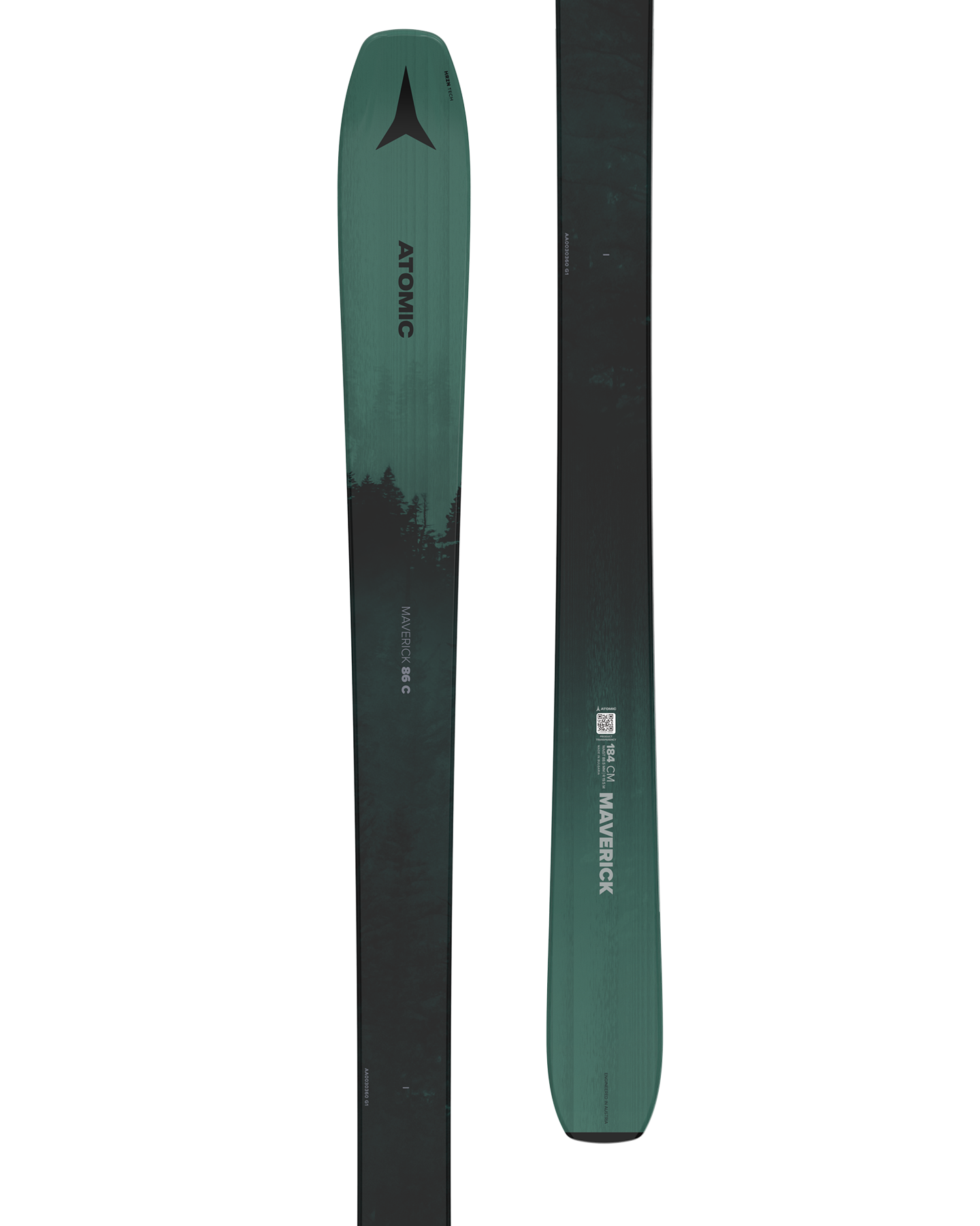 Atomic Maverick 86 C Women's Snow Skis - Dark Green/Black - 2025 Women's Snow Skis - Trojan Wake Ski Snow