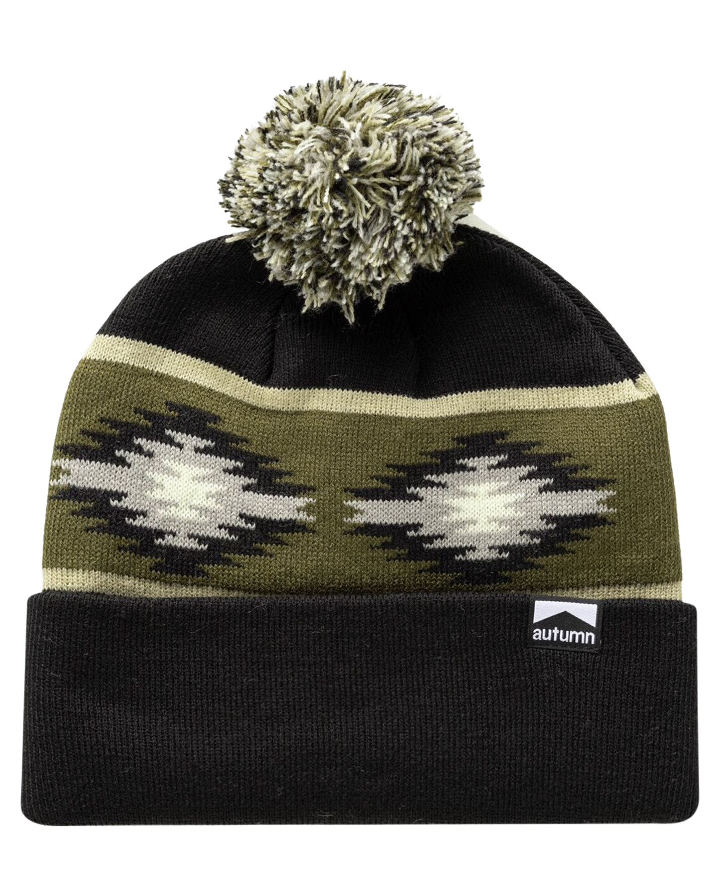 Autumn Blanket Pom Banie - Black Unisex Beanies - Trojan Wake Ski Snow