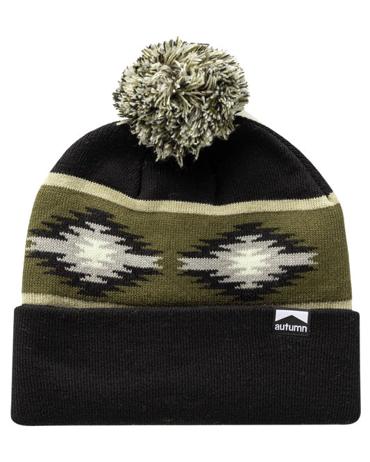 Autumn Blanket Pom Banie - Black Unisex Beanies - Trojan Wake Ski Snow