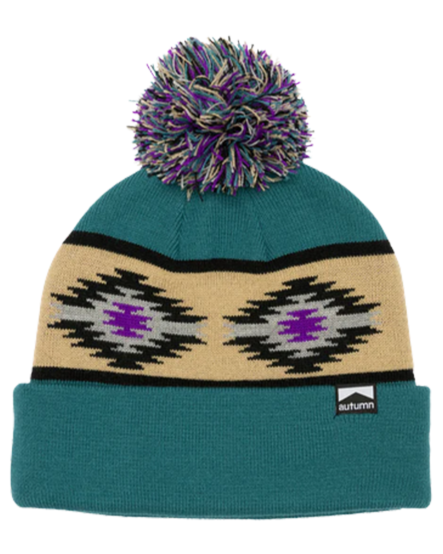 Autumn Blanket Pom Beanie - Teal Unisex Beanies - Trojan Wake Ski Snow