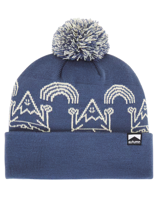 Autumn Mindful Mountain Pom Beanie - Dutch Blue Unisex Beanies - Trojan Wake Ski Snow