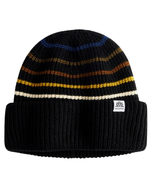 Autumn Retro Beanie - Black Unisex Beanies - Trojan Wake Ski Snow