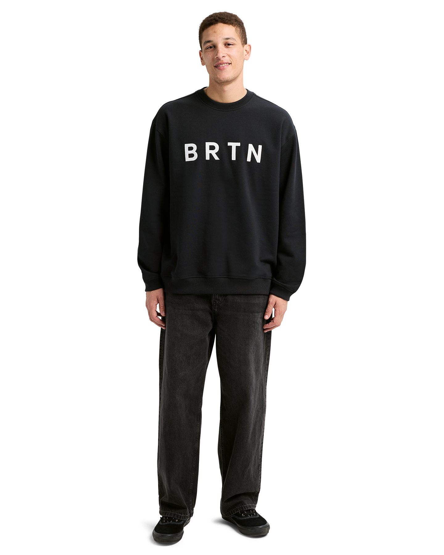 Burton BRTN Crewneck Sweatshirt - True Black Unisex Crewnecks - Trojan Wake Ski Snow