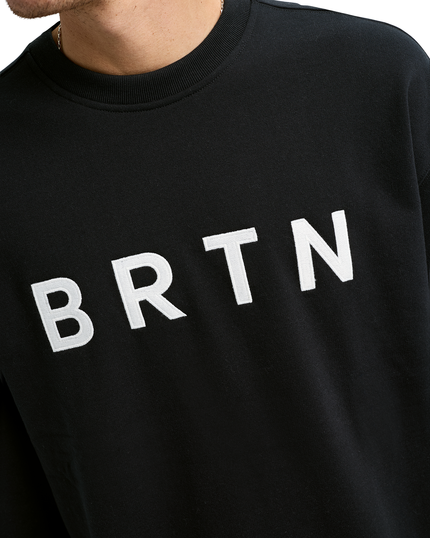 Burton BRTN Crewneck Sweatshirt - True Black Unisex Crewnecks - Trojan Wake Ski Snow